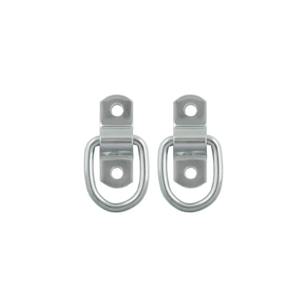 1" x 1-1/4" Surface-Mounted Tie-Down D-Rings (1,200 lbs, Clear Zinc, 2-Pack) - CUR83731